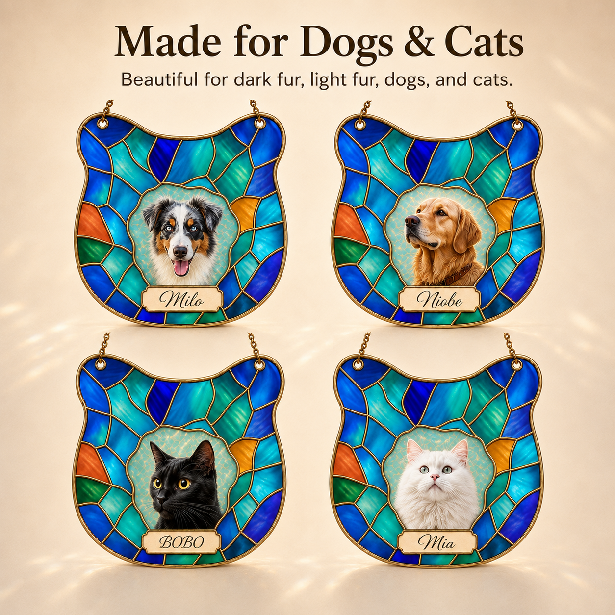 Personalized Pet Memorial Suncatcher – Custom Cat Photo Window Hanging - 图片 4
