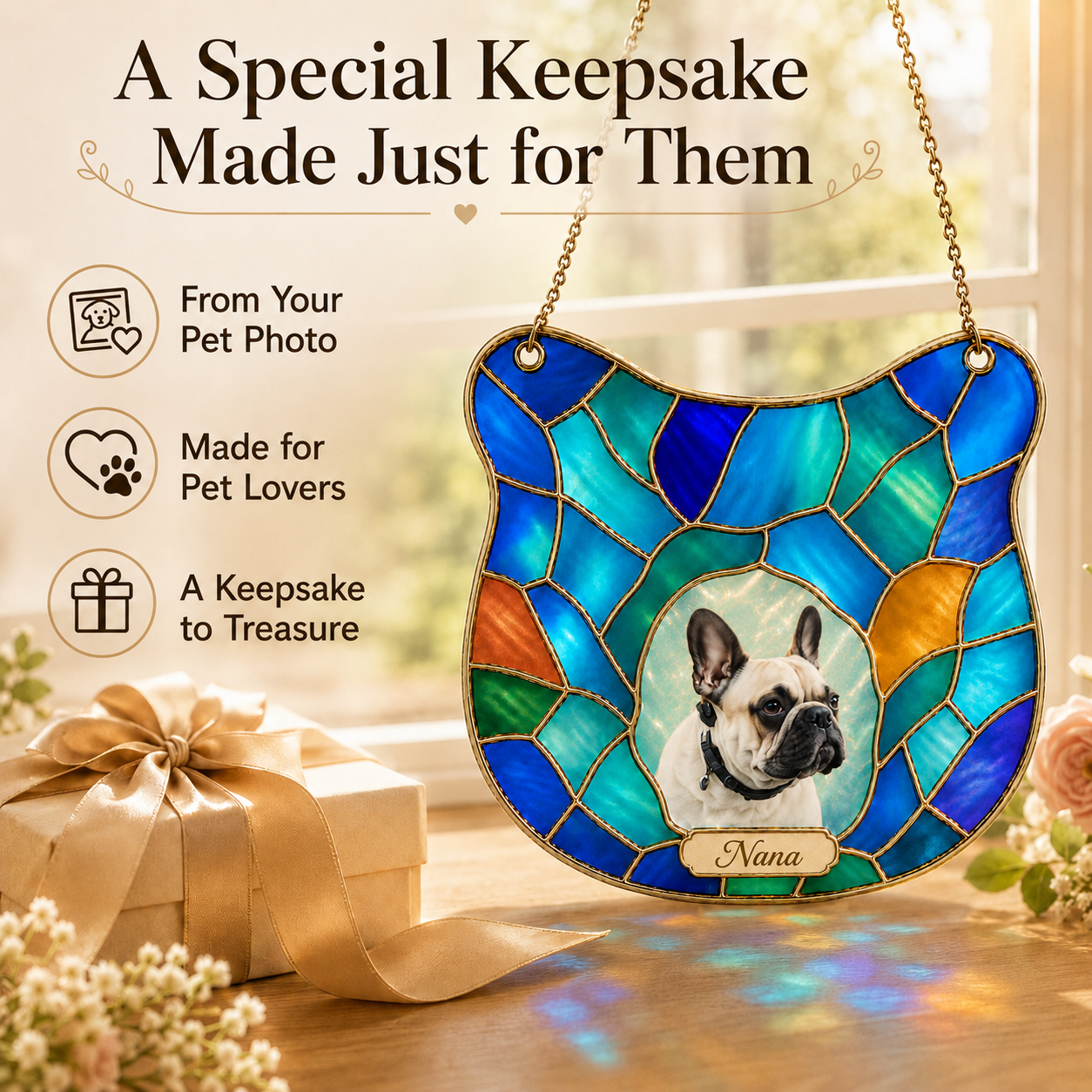 Personalized Pet Memorial Suncatcher – Custom Cat Photo Window Hanging - 图片 7